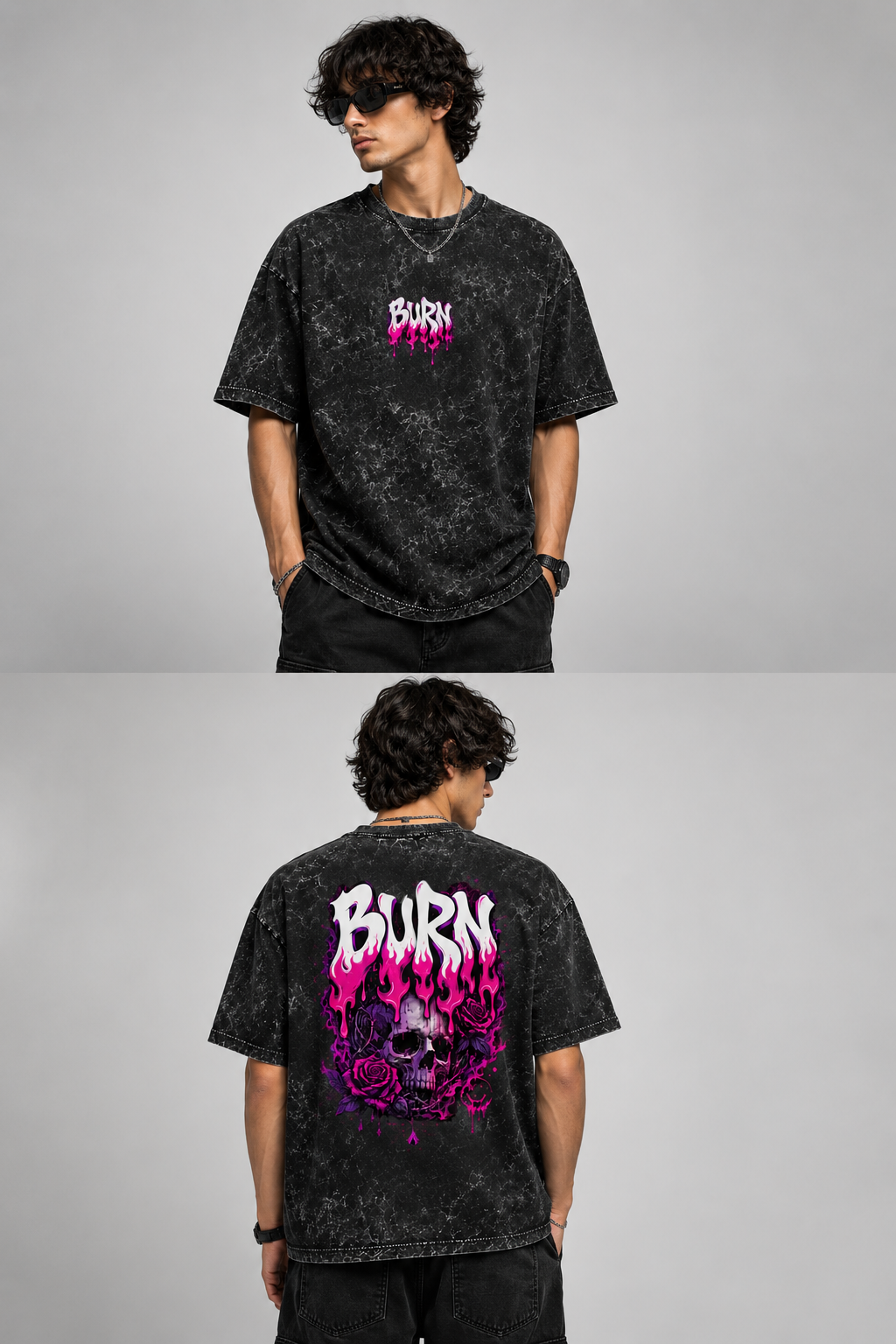 Unisex Acid Washed Oversized Tee