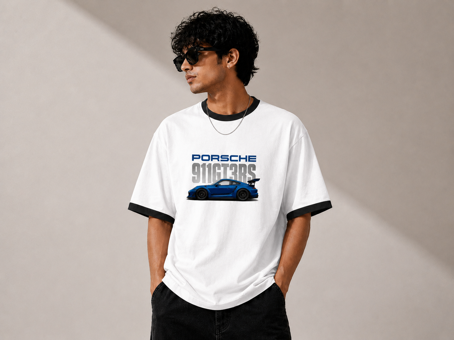 Porsche 911 GT3 RS Oversized Graphic Ringer T-Shirt 🔥🏎️